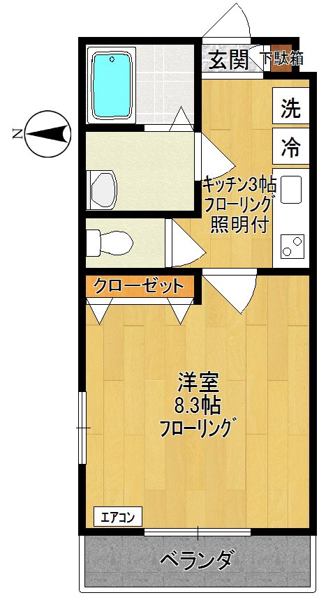 スクエアⅡ 305号室 間取り