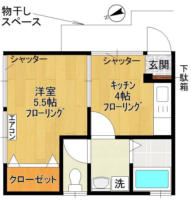 ヴィレッチ井田Ⅱ 201号室 間取り