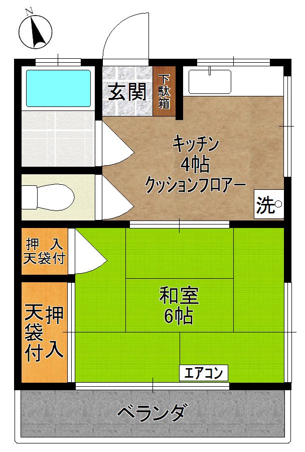 千鶴荘 202号室 間取り
