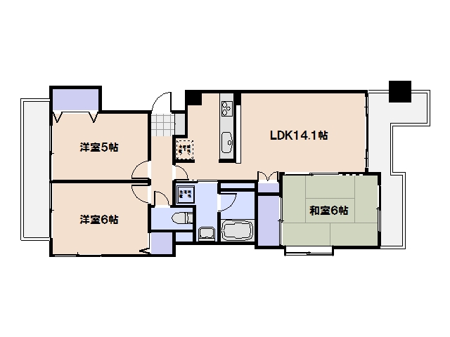 ヴェルディ五日市中央イーストタワー 203号室 間取り