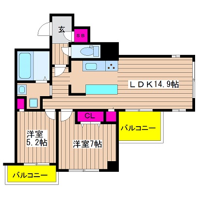 クロスレジデンス大阪新町 間取り