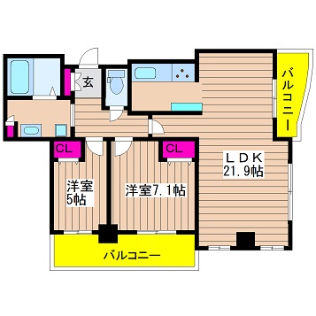 クロスレジデンス大阪新町 間取り