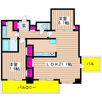 クロスレジデンス大阪新町 間取り