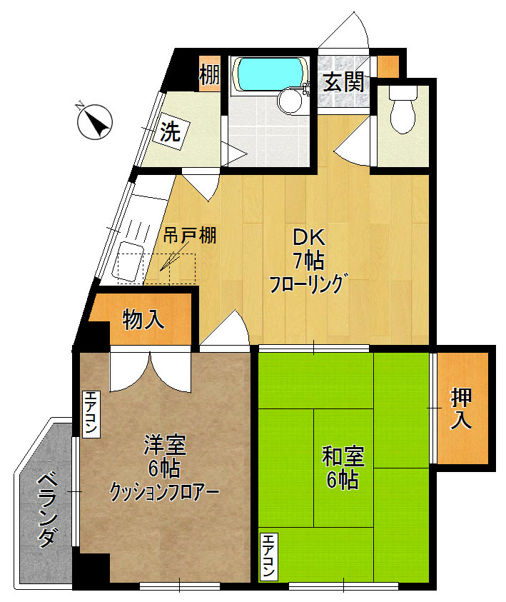サンライズビル 202号室 間取り