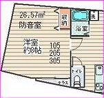 所沢市日吉町楽器可（防音・24時間演奏・グランドピアノ・弦・木管楽器・声楽DTM）マンション 間取り