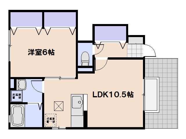メゾンドヴェール 101号室 間取り
