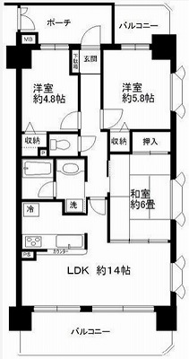 北区赤羽北2丁目楽器可（アップライトピアノ）マンション 間取り