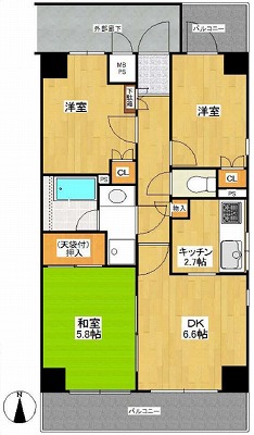 墨田区横川５丁目楽器可（アップライトピアノ）分譲マンション 間取り