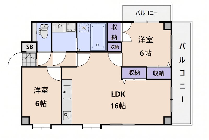 KENSEI6 201号室 間取り
