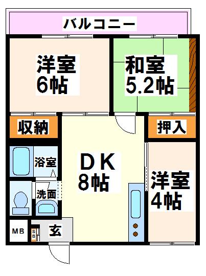 シャトル朝倉 間取り図