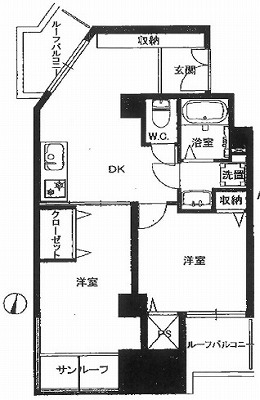 港区六本木5丁目楽器可（ピアノ・弦管打楽器・声楽などその都度相談）マンション 間取り
