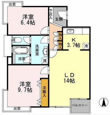 世田谷区松原4丁目楽器可（アップライトピアノ）マンション 間取り