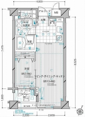 世田谷区太子堂１丁目楽器可（アップライトピアノ）マンション 間取り