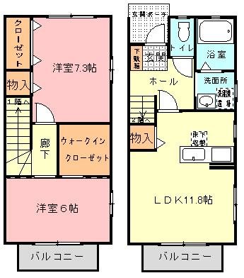 ポムドテール 101号室 間取り