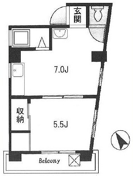 港区元麻布3丁目楽器可（ピアノ・弦管打楽器・声楽）マンション 間取り