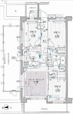 狛江市岩戸南1丁目楽器可(ピアノ・弦管打楽器・声楽)マンション 間取り
