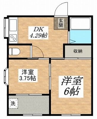 国立市中2丁目楽器可（ピアノ・弦)アパート 間取り