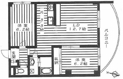 世田谷区喜多見8丁目楽器可（ピアノ）マンション 間取り