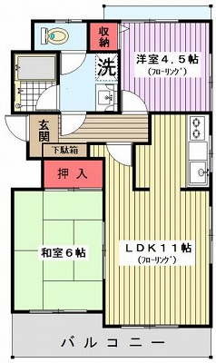 横浜市港北区綱島西6丁目楽器可（アップライトピアノ）マンション 間取り