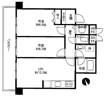 文京区小石川4丁目楽器可（ピアノ・弦管打楽器・声楽）分譲マンション 間取り
