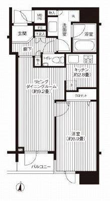港区高輪1丁目楽器可（ピアノ）マンション 間取り