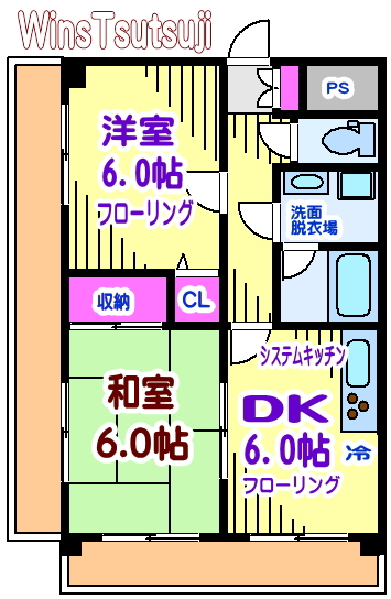 菊野台KYハイツ 201号室 間取り