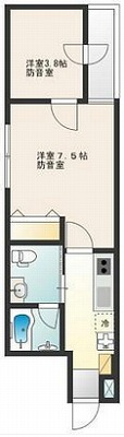 東村山市栄町1丁目楽器可(防音・24時間演奏・グランドピアノ・弦・管楽器・声楽)マンション 間取り