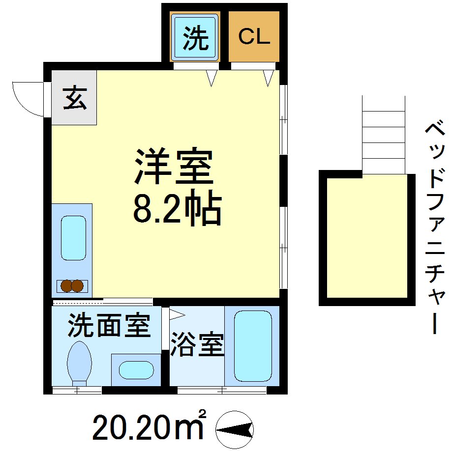 グランエッグス祖師ヶ谷大蔵 05号室 間取り