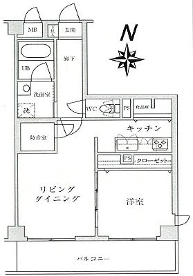 文京区本郷5丁目楽器可(防音・弦・管楽器・声楽)マンション 間取り