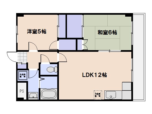 楽々園ハイツ 301号室 間取り