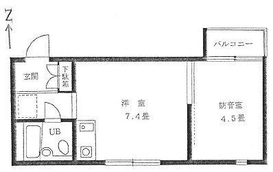 練馬区練馬4丁目楽器可（防音・24時間演奏・ピアノ・弦管楽器・声楽）マンション 間取り