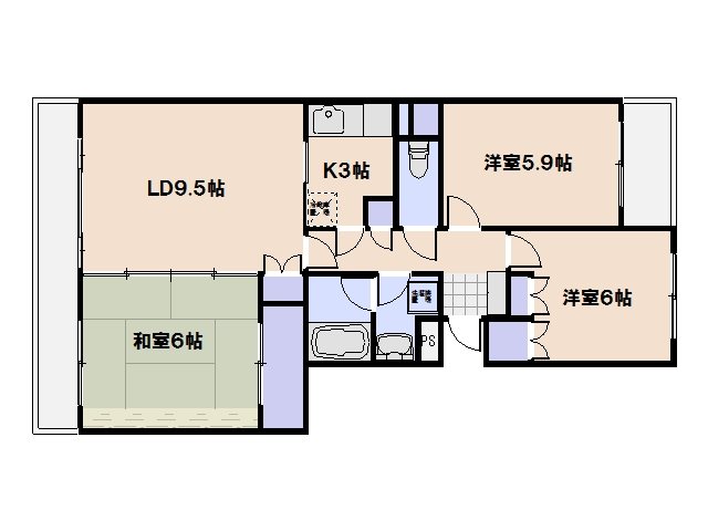 クレール琳琳 201号室 間取り