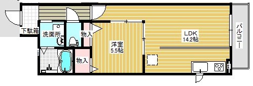 グランバリー　ラシュレ 102号室 間取り