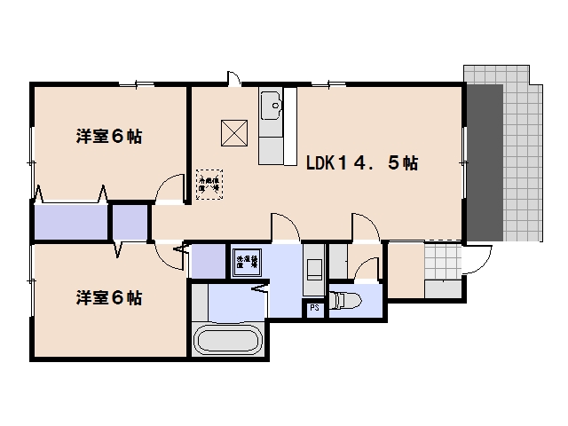 キャトルセゾン B棟 間取り図