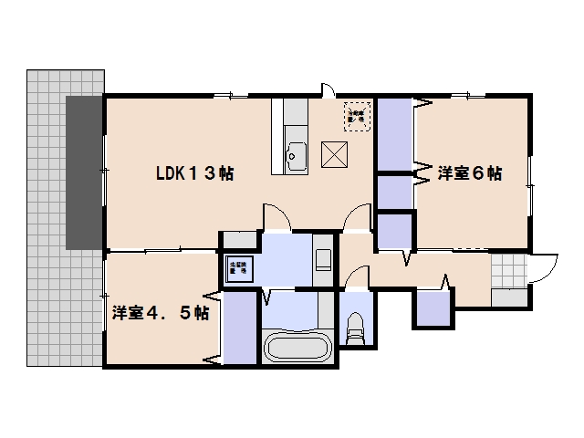 キャトルセゾン D棟 103号室 間取り