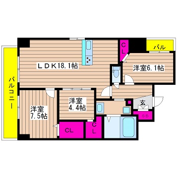 大阪府大阪市中央区備後町３丁目 間取り