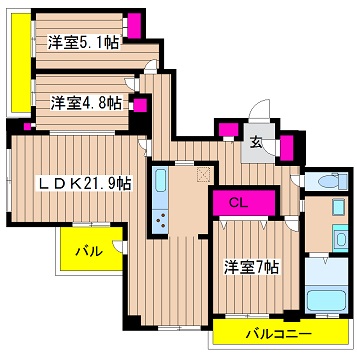 大阪府大阪市西区新町１丁目 間取り