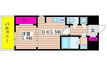 大阪府大阪市西区本田２丁目 間取り