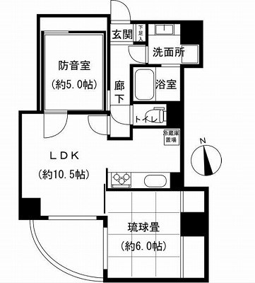 府中市緑町3丁目楽器可（防音・グランドピアノ・弦・管楽器・声楽）マンション 間取り