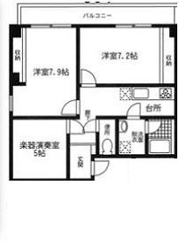 葛飾区西亀有2丁目楽器可(防音・グランドピアノ・弦・管楽器・声楽)マンション 間取り