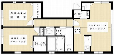 世田谷区成城8丁目楽器可(ピアノ・弦管楽器・声楽)マンション 間取り