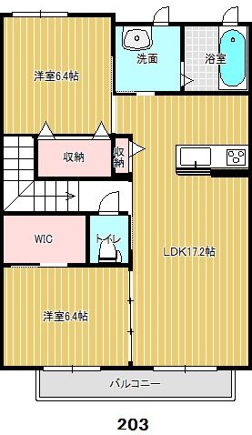 レガシィⅠ 203号室 間取り