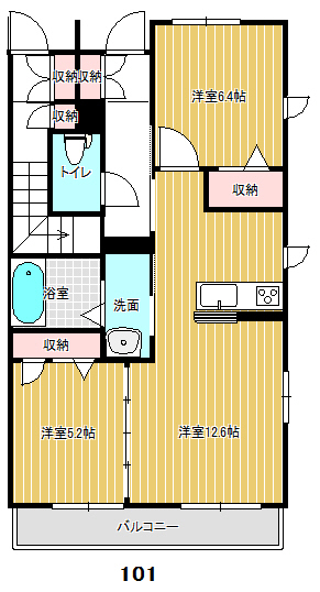 レガシィⅠ 101号室 間取り