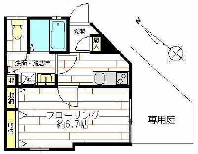 調布市国領町3丁目楽器可（ピアノ・弦管楽器・声楽・DTM）アパート 間取り