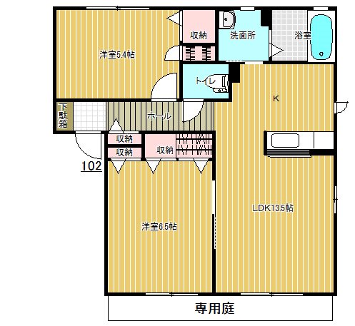 シャイニヒル B 間取り図