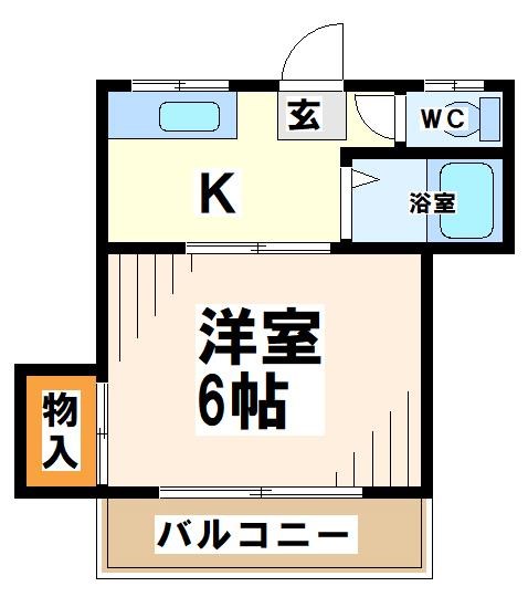 ラフォーレユー　【東京外国語大学受験生事前予約可能物件】 202号室 間取り