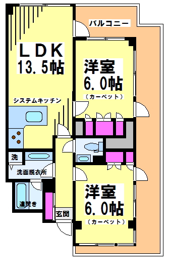 ボナールつつじヶ丘 304号室 間取り