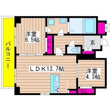 大阪府大阪市中央区瓦町１丁目 間取り