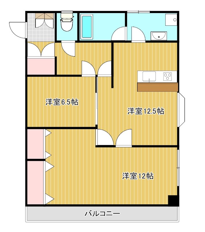 第73プレジデント吉敷 601号室 間取り