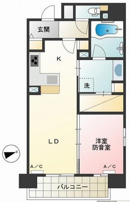 台東区小島1丁目楽器可(防音・グランドピアノ・弦・管楽器・声楽)マンション 間取り